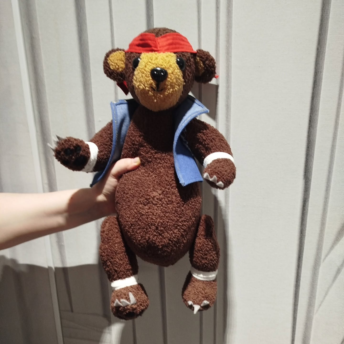 Kuma Bear- Handmade Plushie with movable arms & legs - Image 3