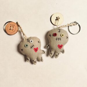 Handmade Voodoo Keychain, Tiny Size - 2 Versions